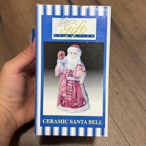 Vintage 1998 Gift Collection Ceramic Santa Bell w/ Original Box Christmas